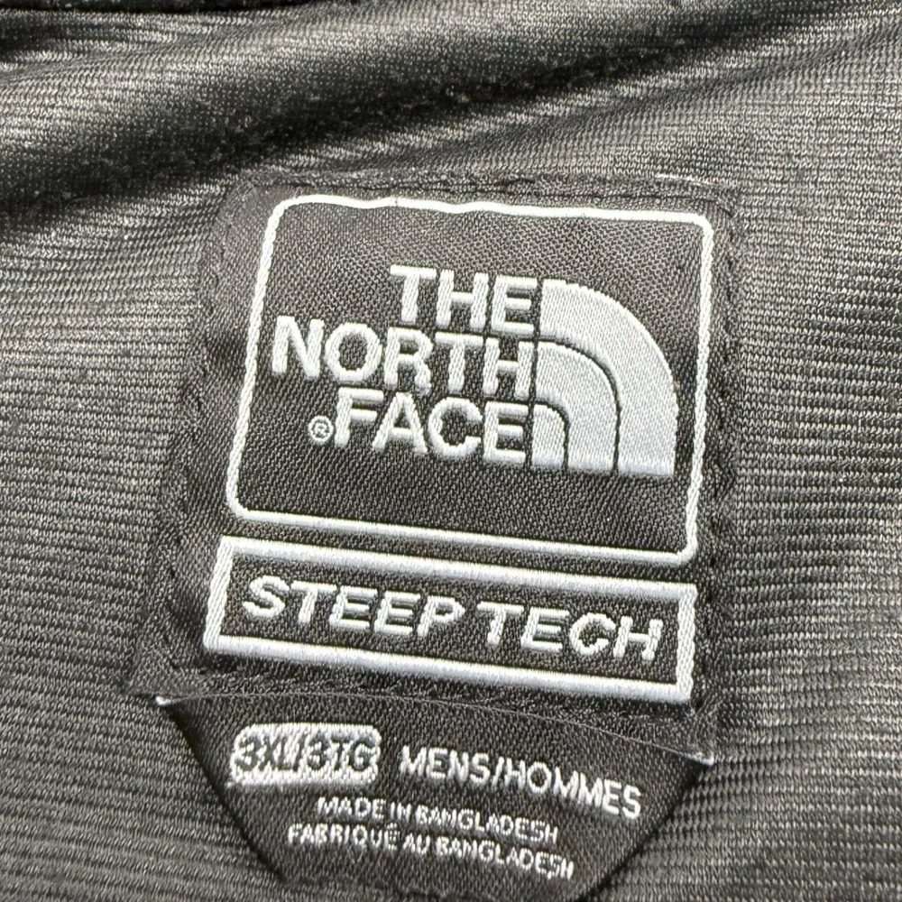 The North Face Steep Tech Jacket Mens 3XL Black Grey Hooded Full Zip Shell